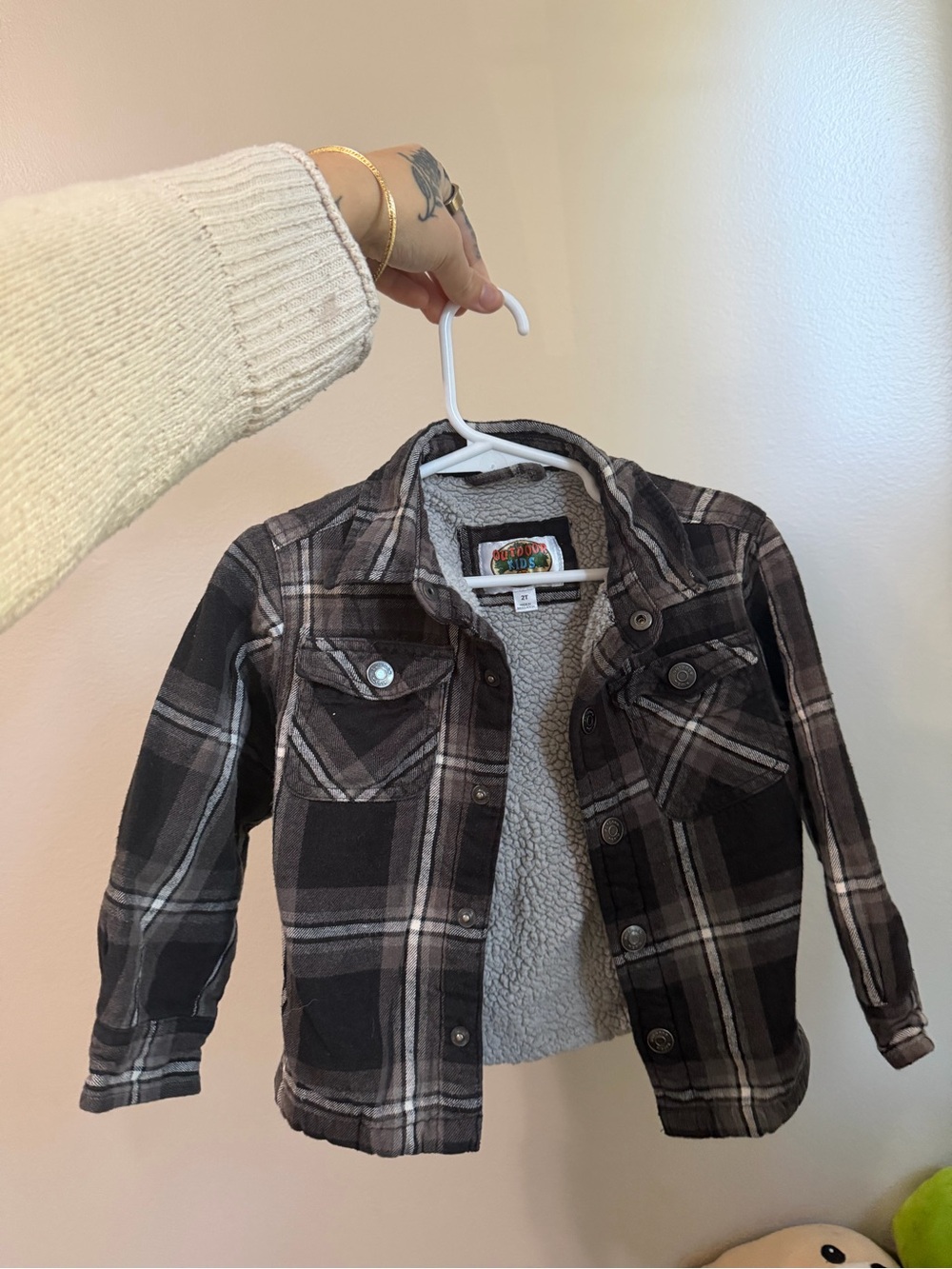 Kids Sherpa-Lined Plaid Jacket